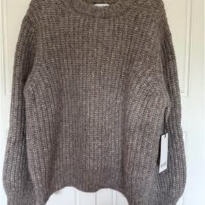 BARE knitwear crewneck sweater. New with tags. Size large / XL.  Marbled Grey